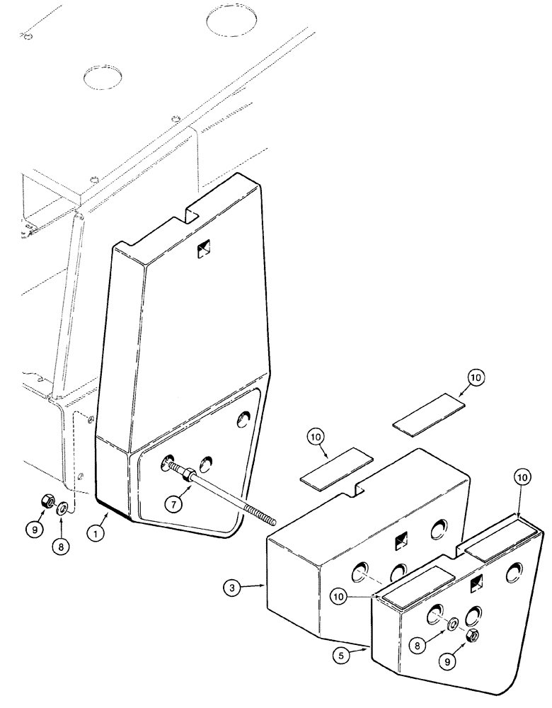 Схема запчастей Case 821C - (09-14) - COUNTERWEIGHTS (09) - CHASSIS
