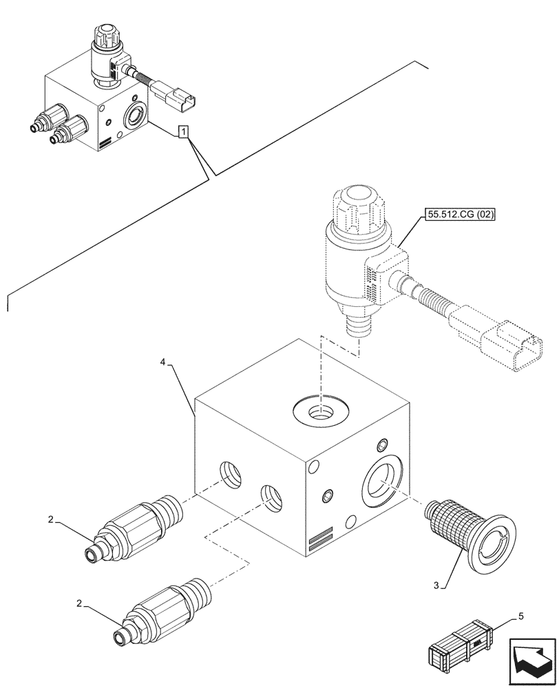 Схема запчастей Case 580SN - (35.738.AH[04]) - VAR - 423080 - VALVE, OBJECT HANDLING, COMPONENTS (35) - HYDRAULIC SYSTEMS