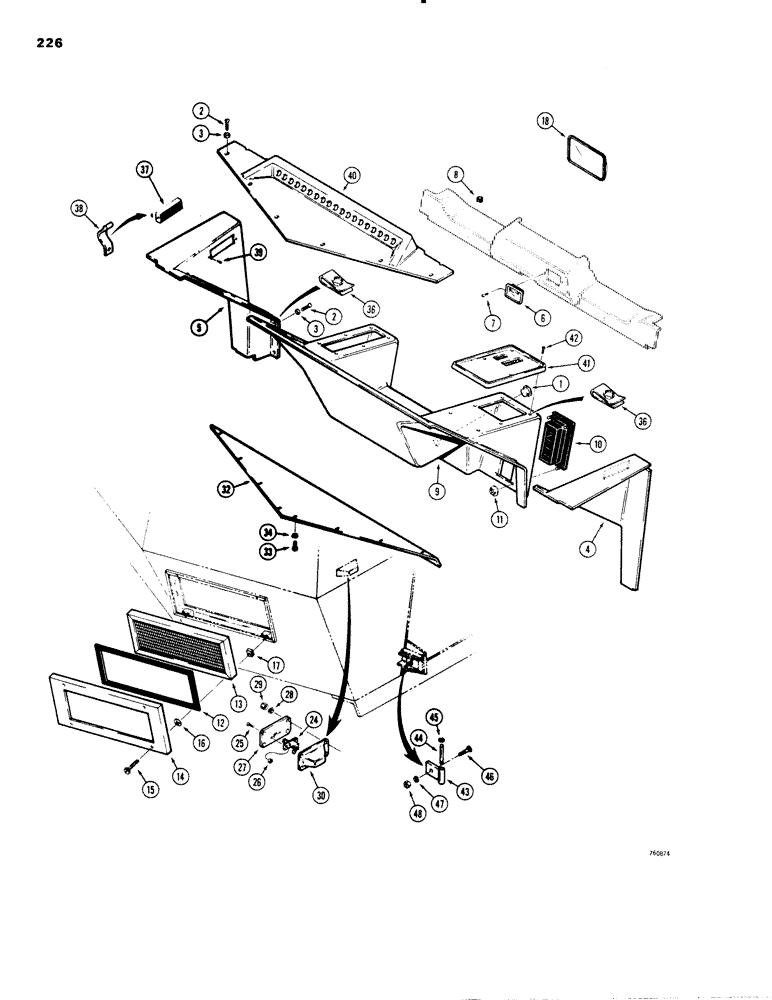Схема запчастей Case W20 - (226) - CAB CLOSURE PARTS (09) - CHASSIS
