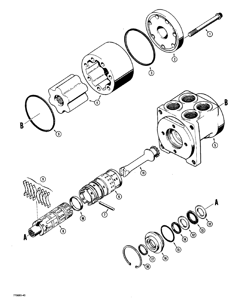 Схема запчастей Case W36 - (5-200) - STEERING VALVE (05) - STEERING