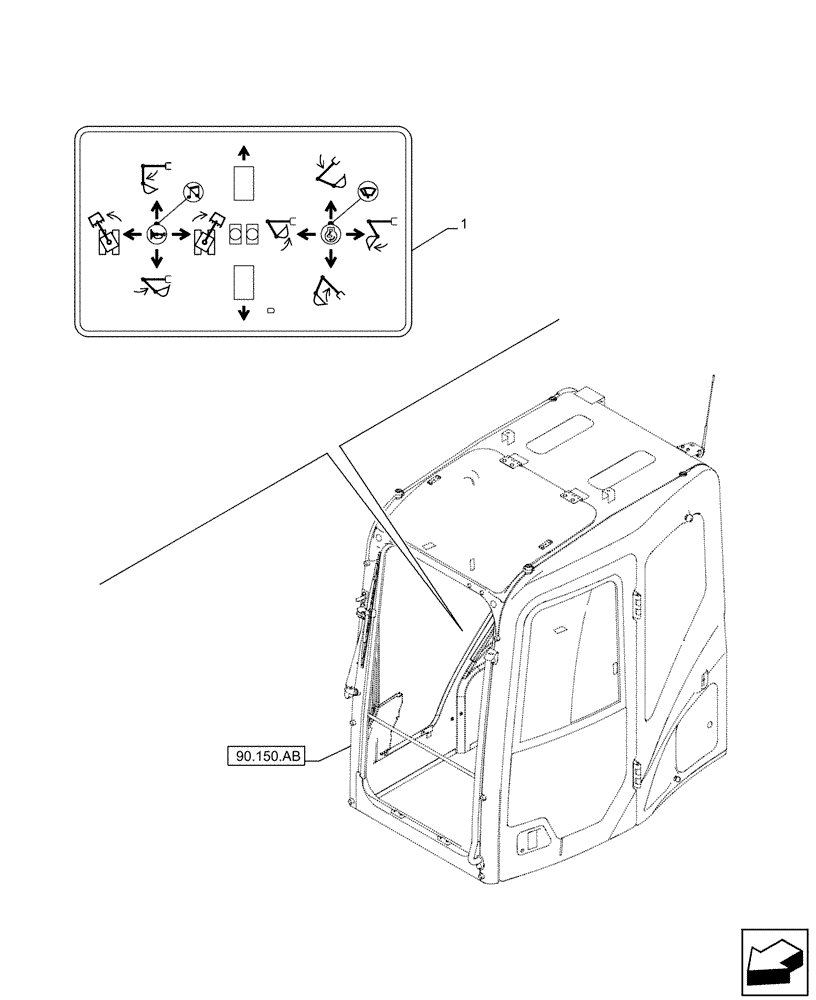 Схема запчастей Case CX130D LC - (90.108.AA[01]) - DECALS, CONTROLS (90) - PLATFORM, CAB, BODYWORK AND DECALS