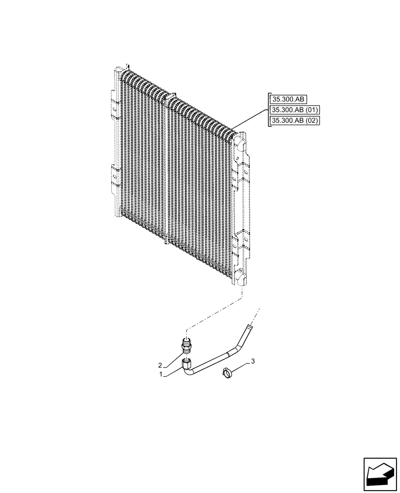 Схема запчастей Case 580SN - (35.300.BC[03]) - VAR - 423000, 423001, 442082, 747853, 747854, 747855 - OIL COOLER LINE (35) - HYDRAULIC SYSTEMS