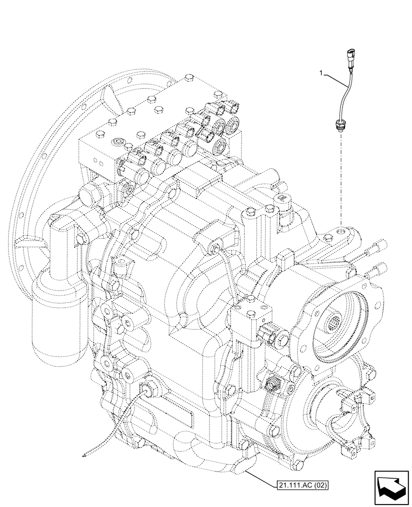 Схема запчастей Case 580SN - (55.022.AB[04]) - VAR - 423060, 423061 - TRANSMISSION, SEMI-POWERSHIFT, TEMPERATURE SWITCH (55) - ELECTRICAL SYSTEMS