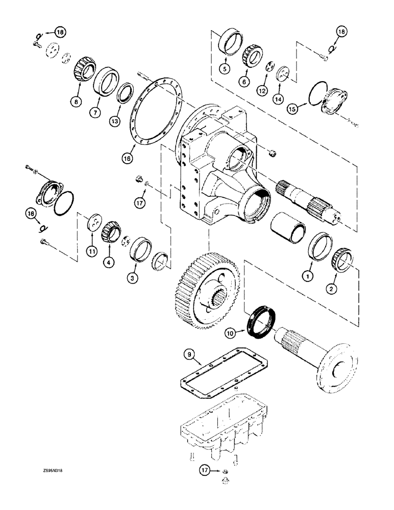 Схема запчастей Case 1150E - (6-42) - TRANSMISSION SERVICE KITS, FINAL DRIVE OVERHAUL AND SEAL KITS (06) - POWER TRAIN