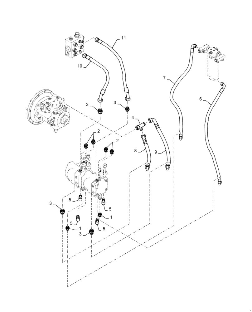 Схема запчастей Case DV210C - (35.995.AB[05]) - DRUM VIBRATION HYDRAULIC LINES, HIGH FREQUENCY BSN SER#NFNTL2014 (35) - HYDRAULIC SYSTEMS