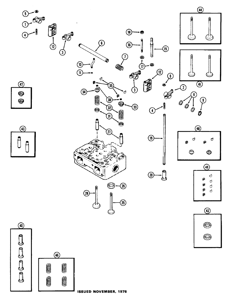 Схема запчастей Case 400C - (024) - VALVE MECHANISM, (336B) DIESEL ENGINE, WITHOUT TURBO-CHARGER (02) - ENGINE