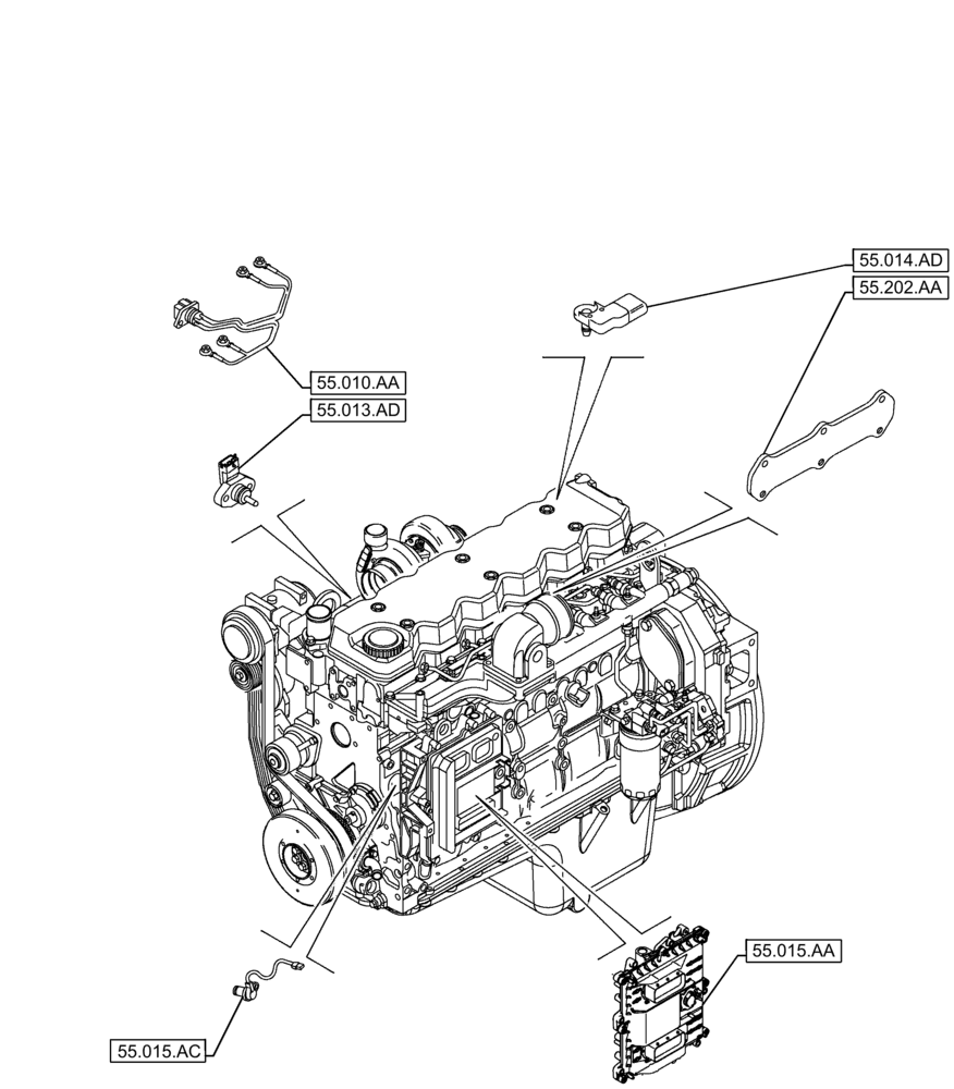 Схема запчастей Case F4HFE6136 B003 - (55.000.00) - SECTION INDEX - ELECTRICAL SYSTEMS (55) - ELECTRICAL SYSTEMS