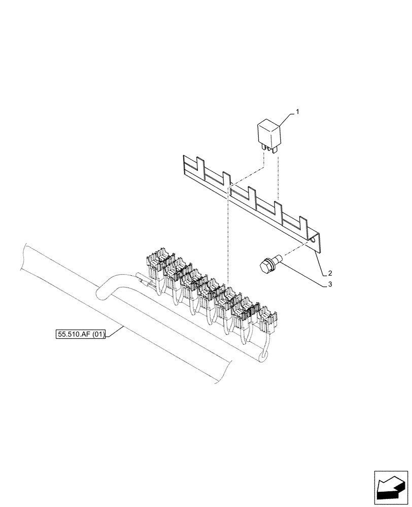 Схема запчастей Case CX130D - (55.100.DO[01]) - RELAY, FUSE BOX (55) - ELECTRICAL SYSTEMS