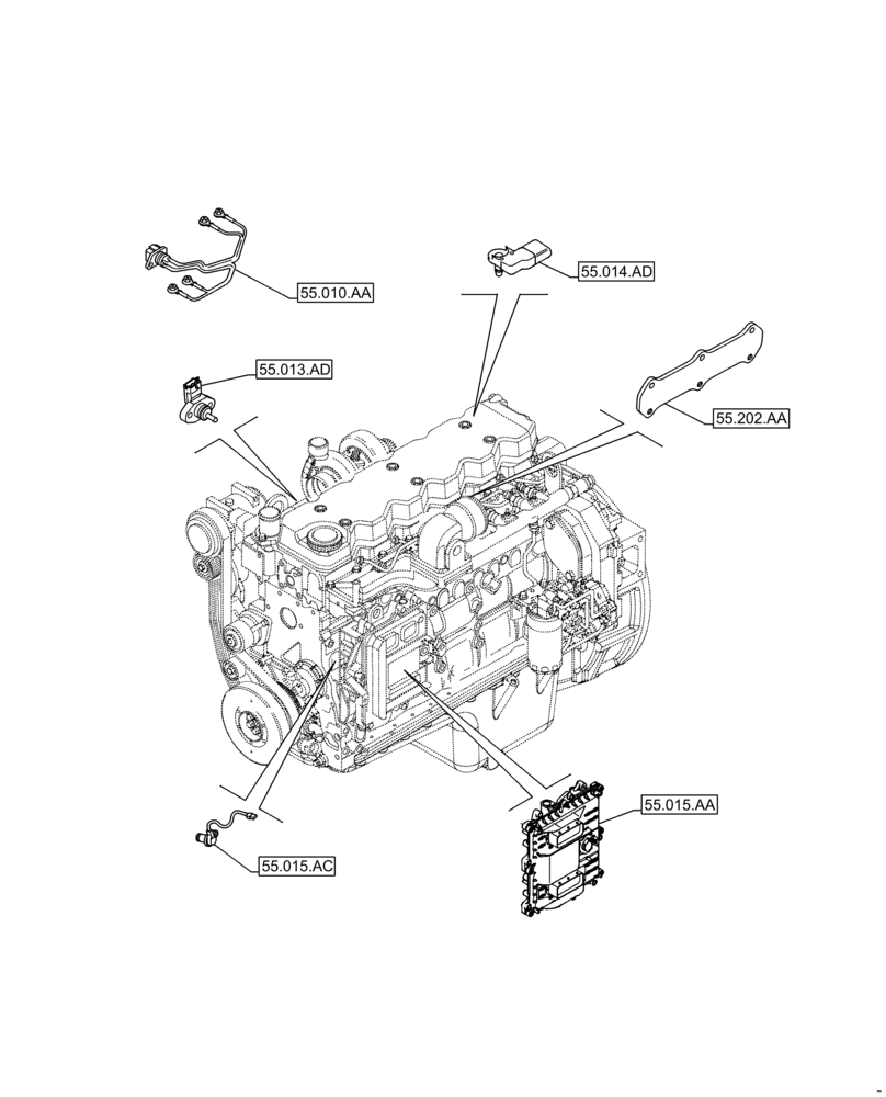 Схема запчастей Case F4HFE613W B003 - (55.000.00) - SECTION INDEX - ELECTRICAL SYSTEM (55) - ELECTRICAL SYSTEMS