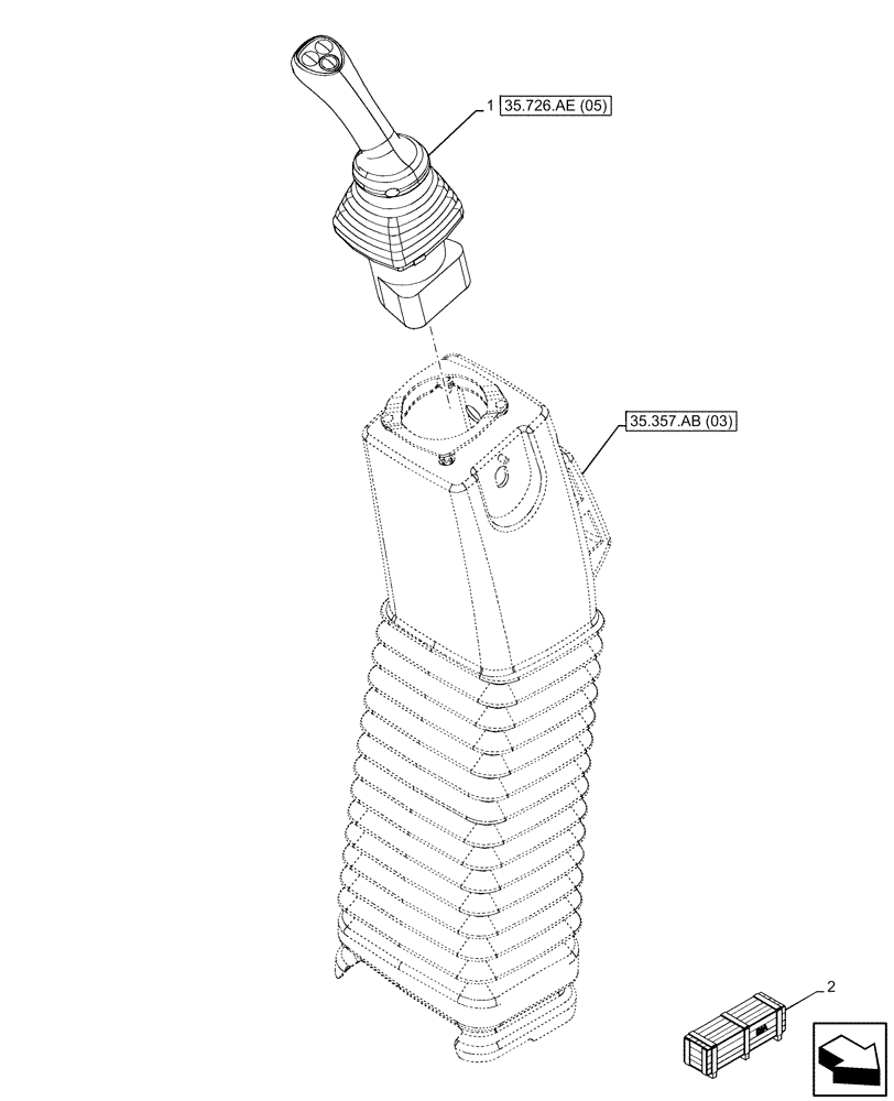 Схема запчастей Case 580SN - (35.726.AE[04]) - 6-SPOOL, 7-SPOOL, PILOT CONTROLS, JOYSTICK MOUNTING, RH (35) - HYDRAULIC SYSTEMS