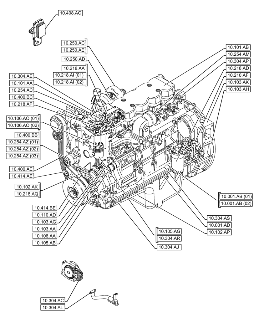Схема запчастей Case F4HFE613W B003 - (00.000.10) - PICTORIAL INDEX (00) - GENERAL & PICTORIAL INDEX