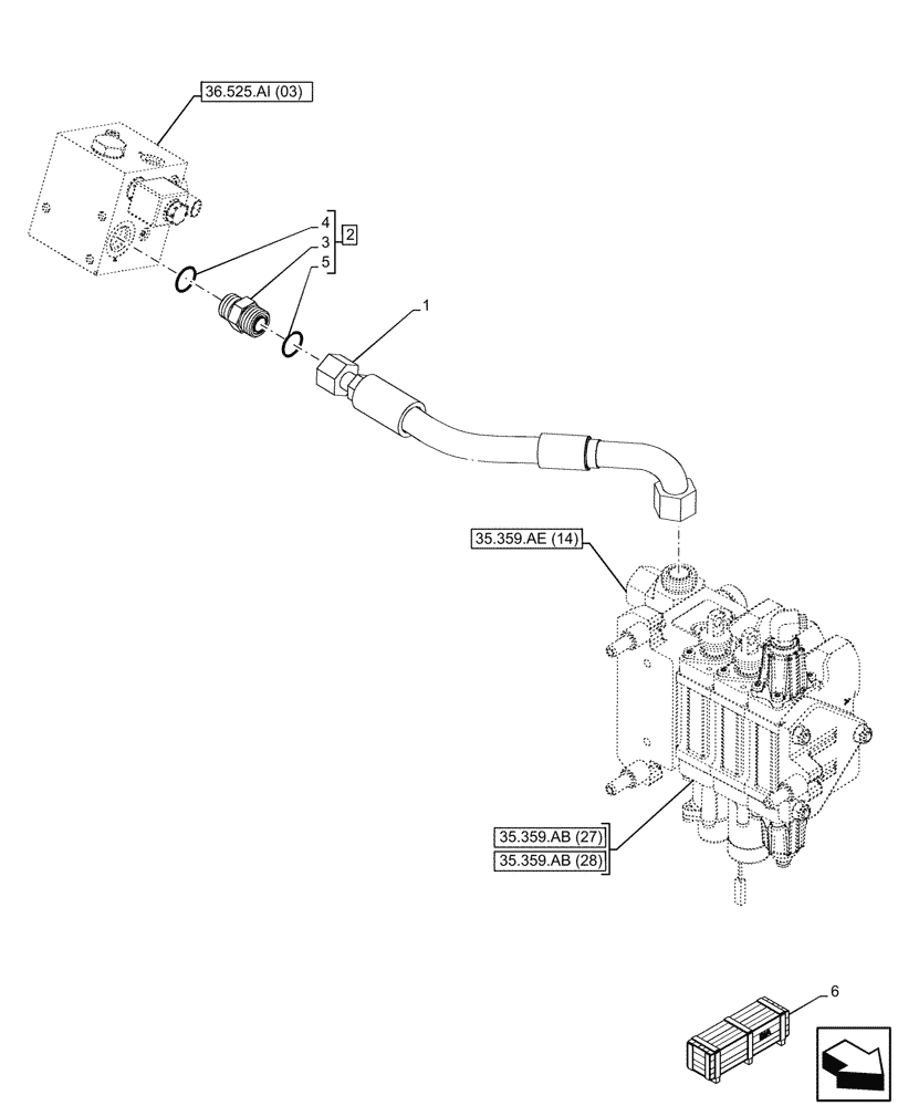 Схема запчастей Case 580SN - (35.525.AA[13]) - VAR - 423084 - AUXILIARY HYDRAULIC, LINES (35) - HYDRAULIC SYSTEMS