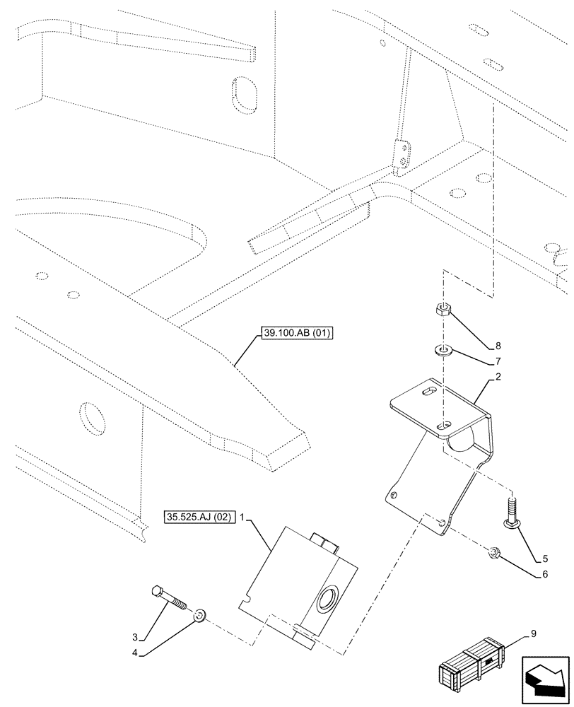 Схема запчастей Case 580SN - (35.525.AJ[01]) - VAR - 423083 - REMOTE VALVE (35) - HYDRAULIC SYSTEMS