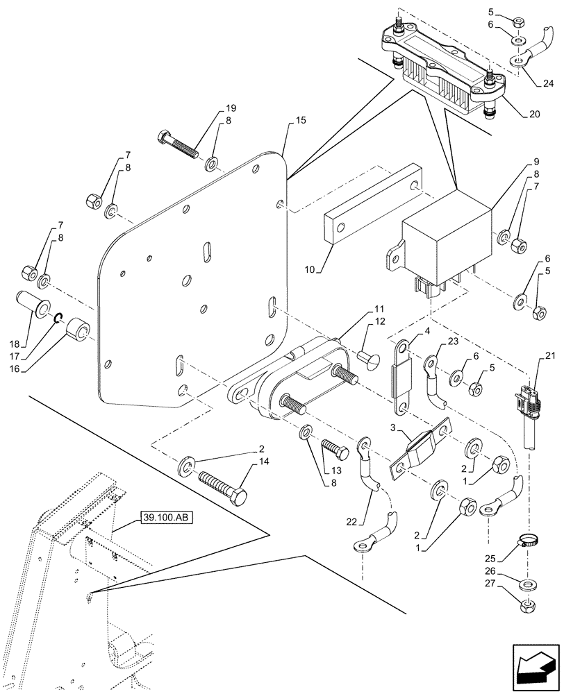 Схема запчастей Case 590SN - (55.202.AA[01]) - VAR - 423093 - GRID HEATER (55) - ELECTRICAL SYSTEMS