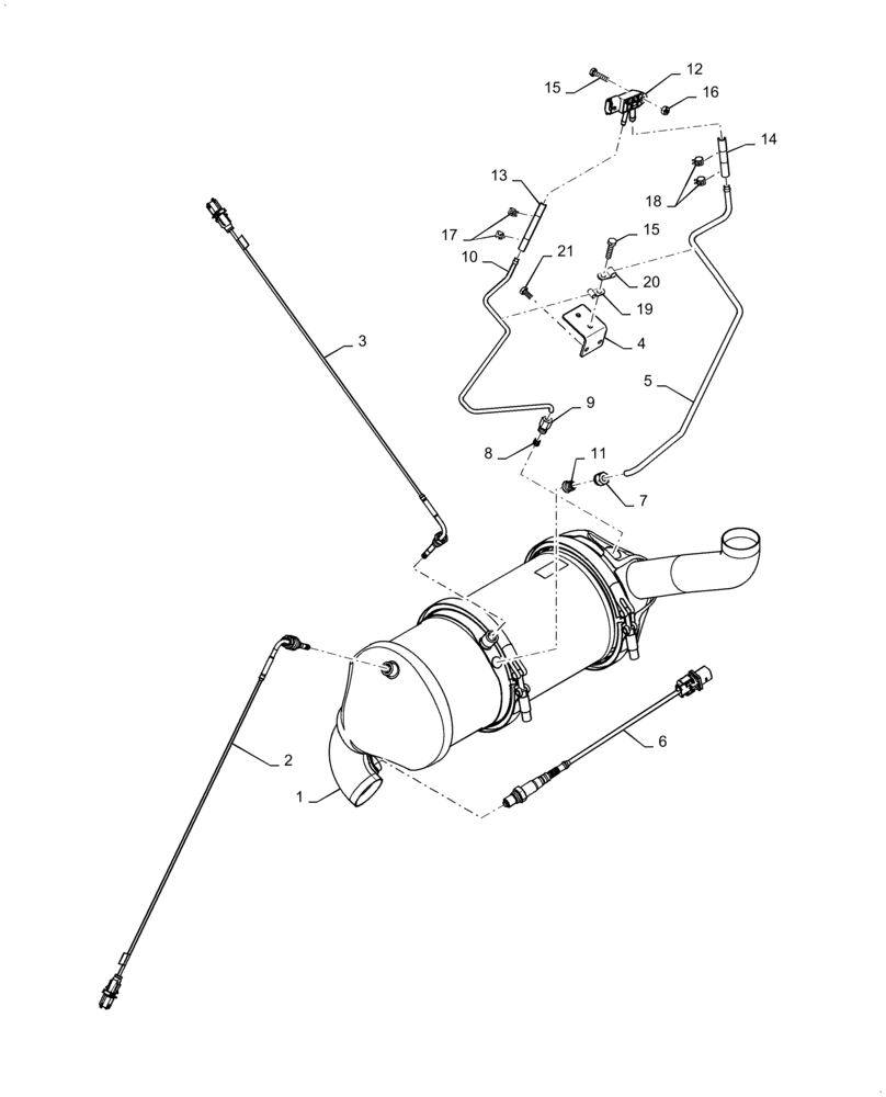 Схема запчастей Case 586H - (10.989.01) - DIESEL PARTICULANT FILTER, SENSOR (10) - ENGINE