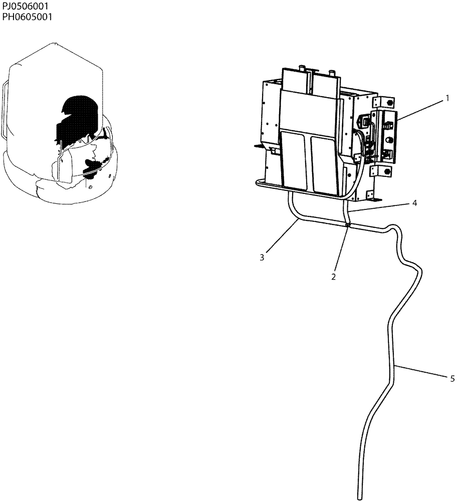 Схема запчастей Case CX50B - (05-022) - COOLER ASSY, P/N PH20M00016F1 (50) - CAB CLIMATE CONTROL