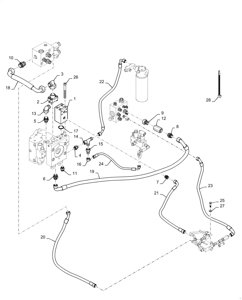 Схема запчастей Case DV209C - (35.995.AB[01]) - DRUM DRIVE HYDRAULIC LINES, ASN SER# NFNTR2035 (35) - HYDRAULIC SYSTEMS