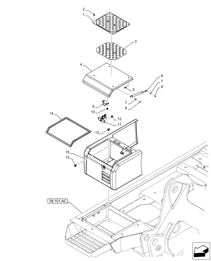 Схема запчастей Case CX130D LC - (90.105.CF) - HOOD, FUEL TRANSFER PUMP (90) - PLATFORM, CAB, BODYWORK AND DECALS
