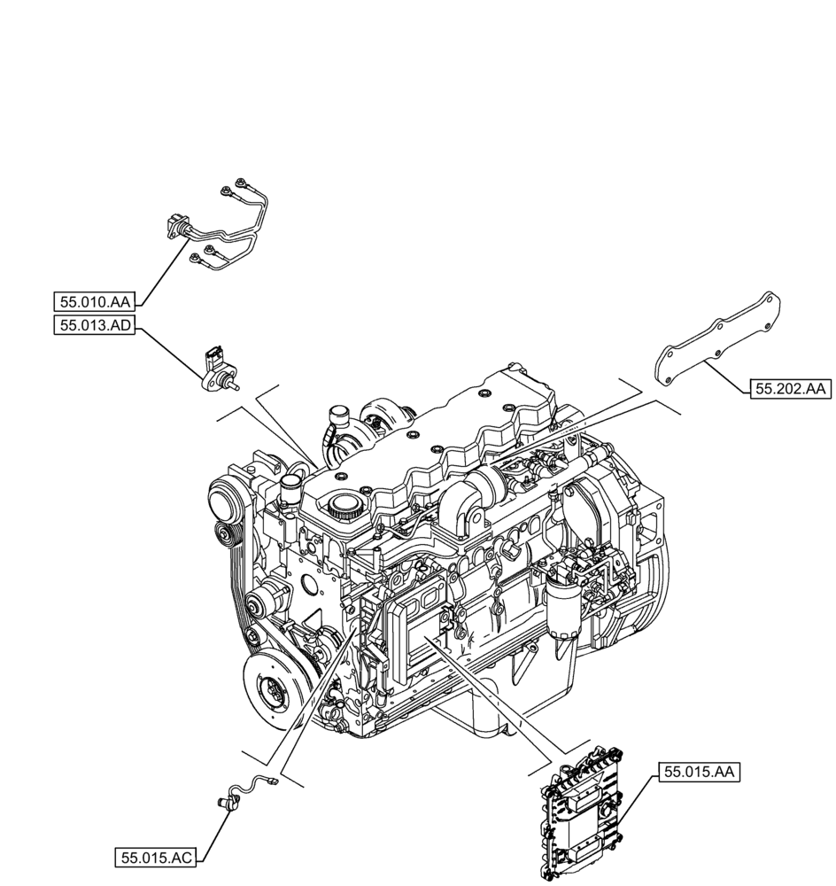 Схема запчастей Case F4HFE613R B006 - (00.000.55) - PICTORIAL INDEX - ELECTRICAL SYSTEMS (00) - GENERAL & PICTORIAL INDEX