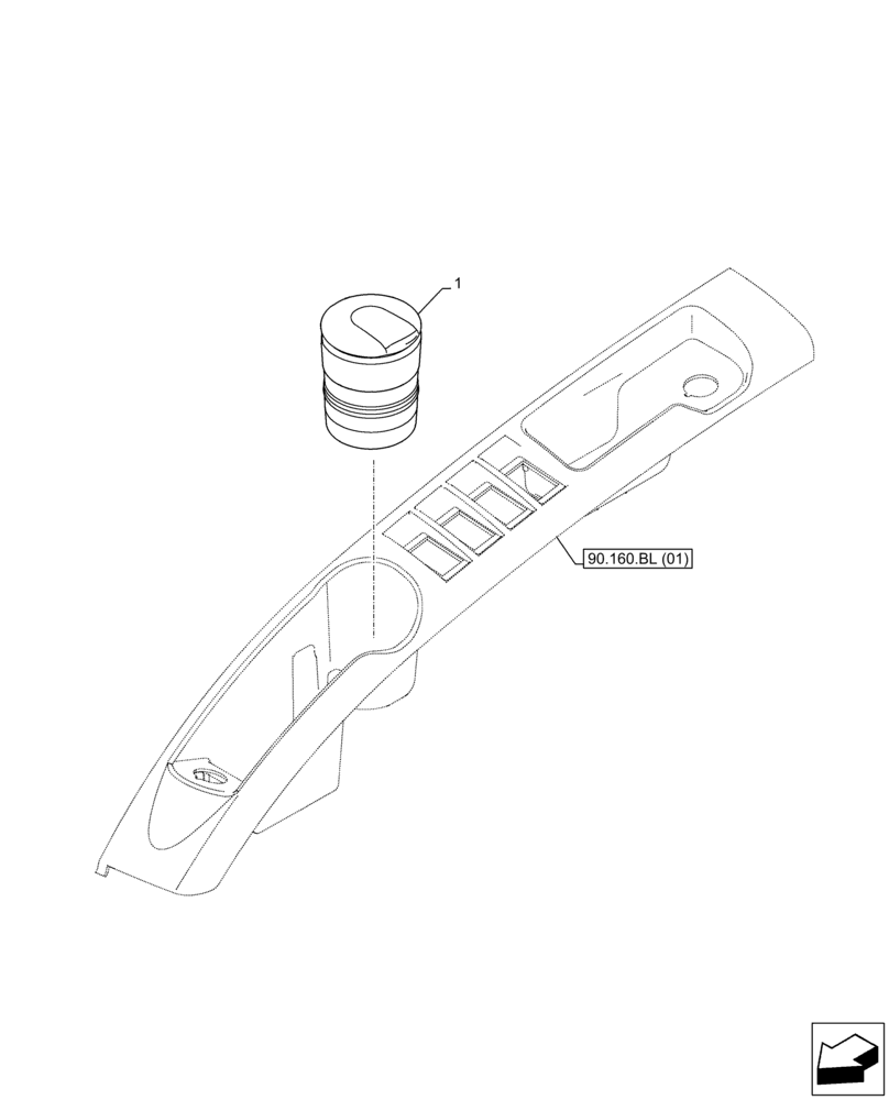 Схема запчастей Case CX130D LC - (90.151.AB) - ASH TRAY (90) - PLATFORM, CAB, BODYWORK AND DECALS