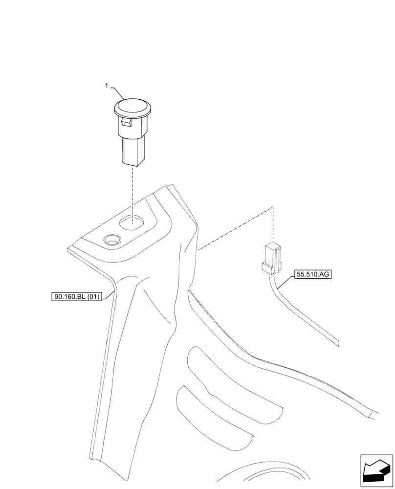 Схема запчастей Case CX130D - (55.050.AP) - SUN LOAD, SENSOR (55) - ELECTRICAL SYSTEMS