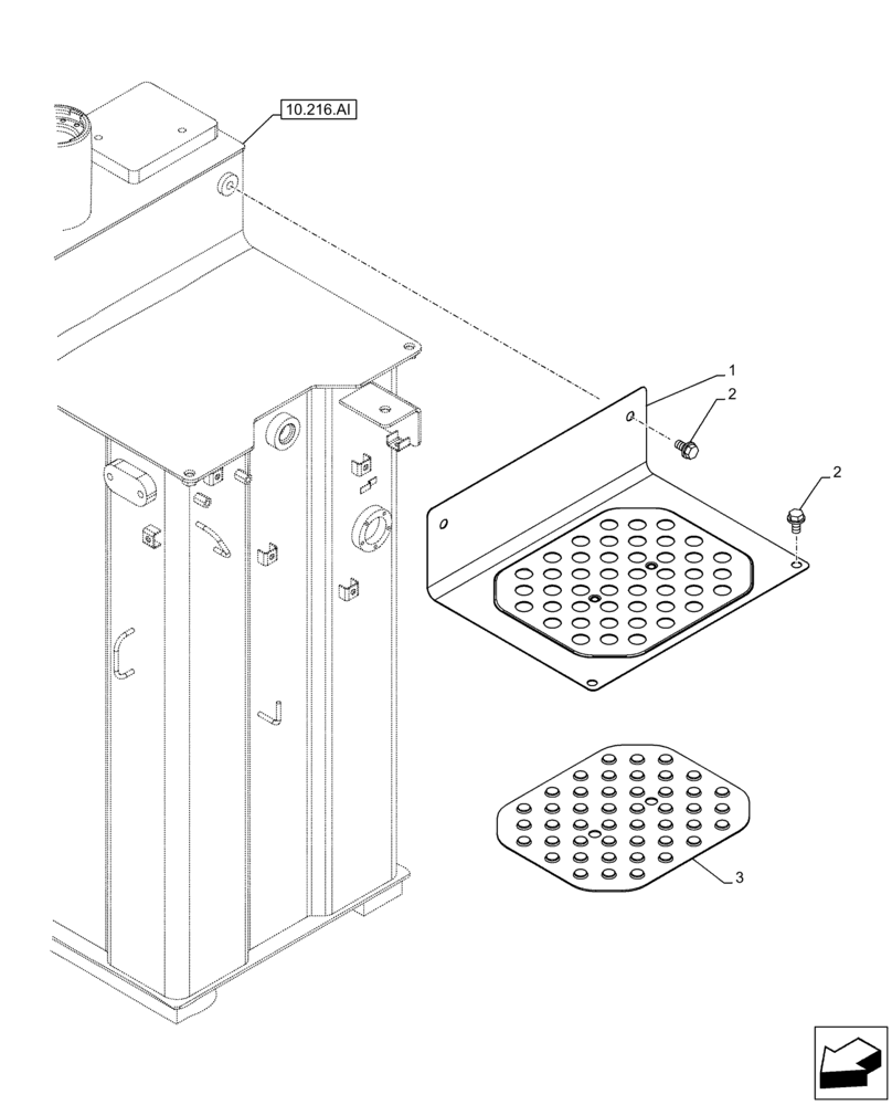 Схема запчастей Case CX130D LC - (90.105.BV[11]) - TOP COVER, PLATE (90) - PLATFORM, CAB, BODYWORK AND DECALS