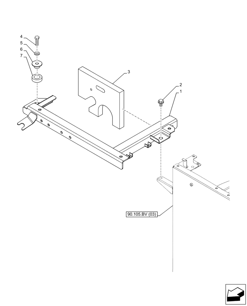 Схема запчастей Case CX130D LC - (90.105.BV[05]) - HOUSING & COVERS (90) - PLATFORM, CAB, BODYWORK AND DECALS