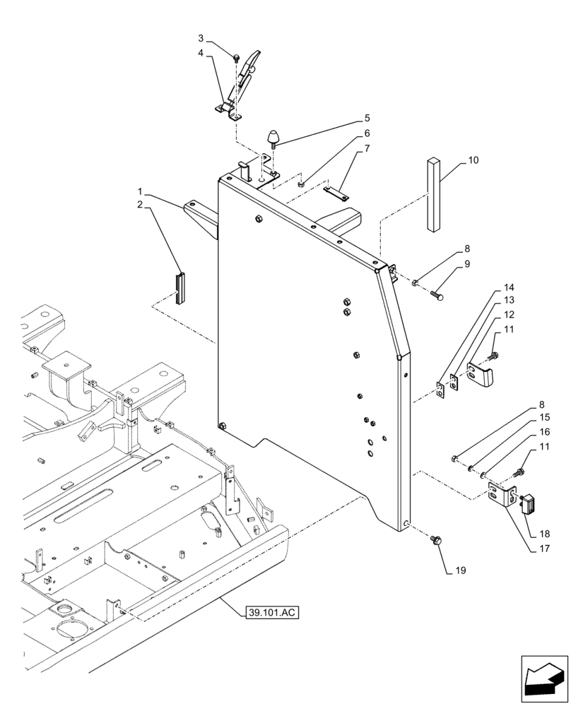 Схема запчастей Case CX130D LC - (90.105.BV[03]) - HOUSING & COVERS (90) - PLATFORM, CAB, BODYWORK AND DECALS