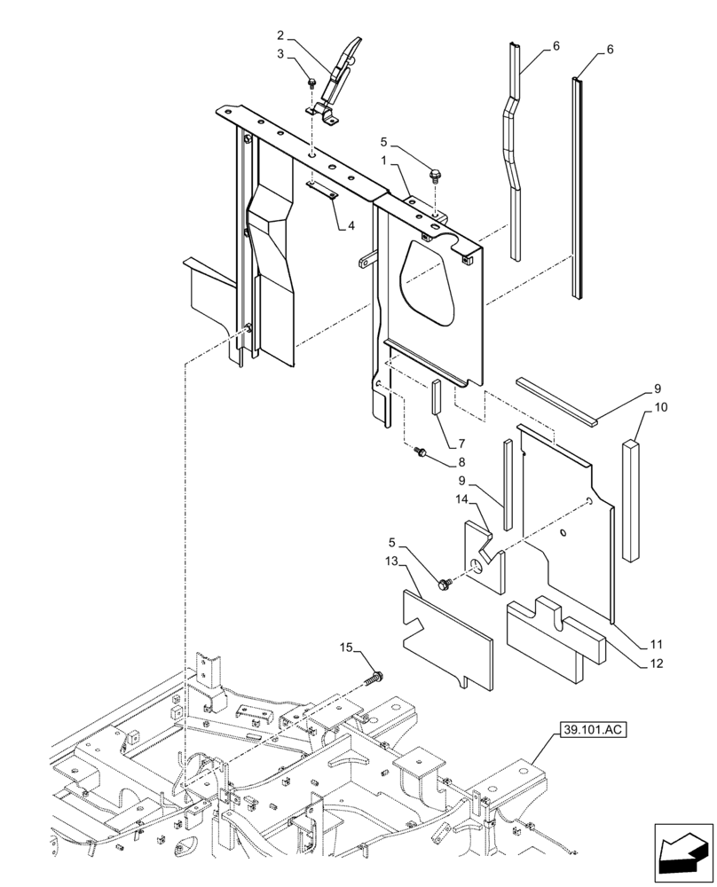 Схема запчастей Case CX130D LC - (90.105.BV[04]) - HOUSING & COVERS (90) - PLATFORM, CAB, BODYWORK AND DECALS