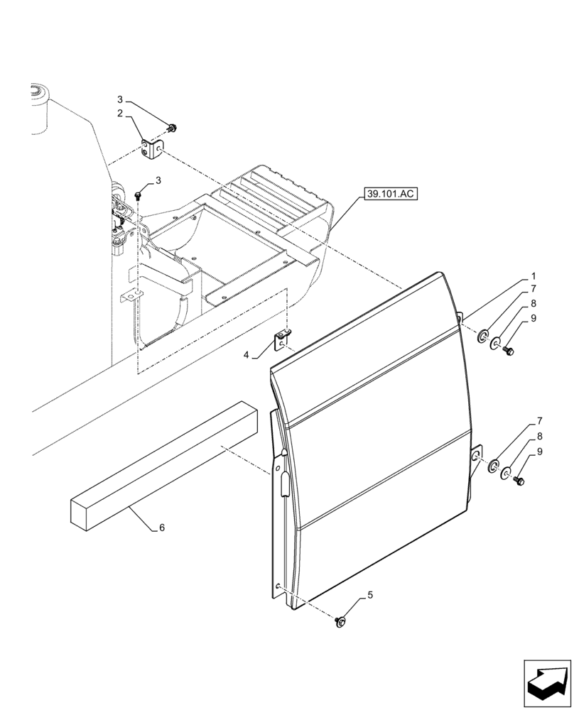 Схема запчастей Case CX130D LC - (90.105.CO[02]) - SIDE, DOOR, RIGHT (90) - PLATFORM, CAB, BODYWORK AND DECALS