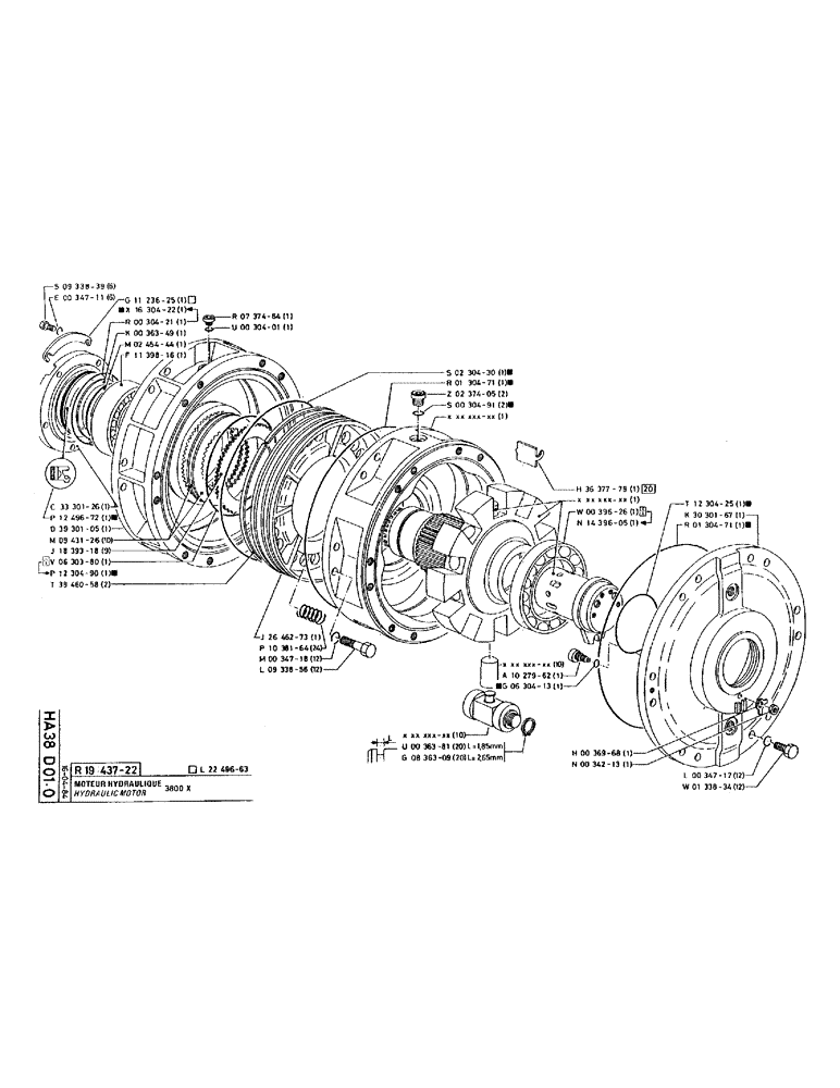 Схема запчастей Case 220 - (B-057) - HYDRAULIC MOTOR (07) - HYDRAULIC SYSTEM