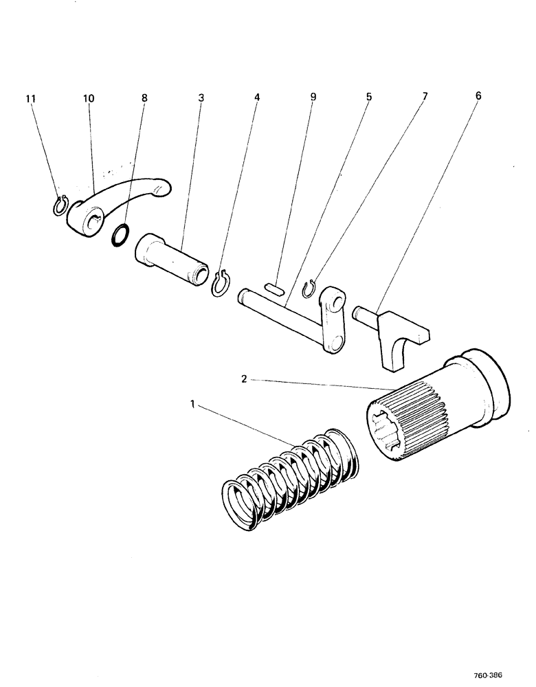 Схема запчастей Case 580F - (086) - DIFFERENTIAL BLOCK (27) - REAR AXLE SYSTEM