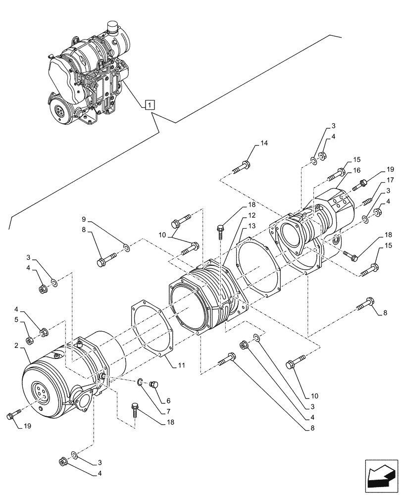 Схема запчастей Case AR-4JJ1XASS01-02 - (10.500.AO[03]) - SELECTIVE CATALYTIC, REDUCTION, MUFFLER (10) - ENGINE