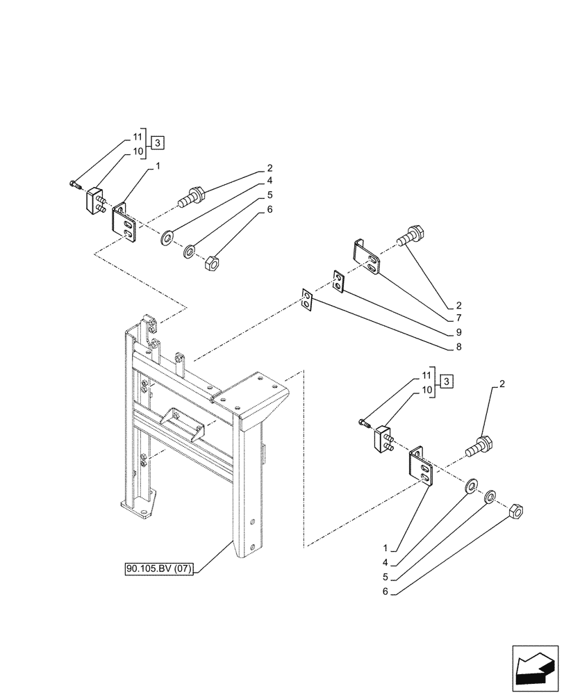 Схема запчастей Case CX210D LC - (90.105.BV[08]) - STD + VAR - 488031, 481027 - HOUSING & COVERS (90) - PLATFORM, CAB, BODYWORK AND DECALS