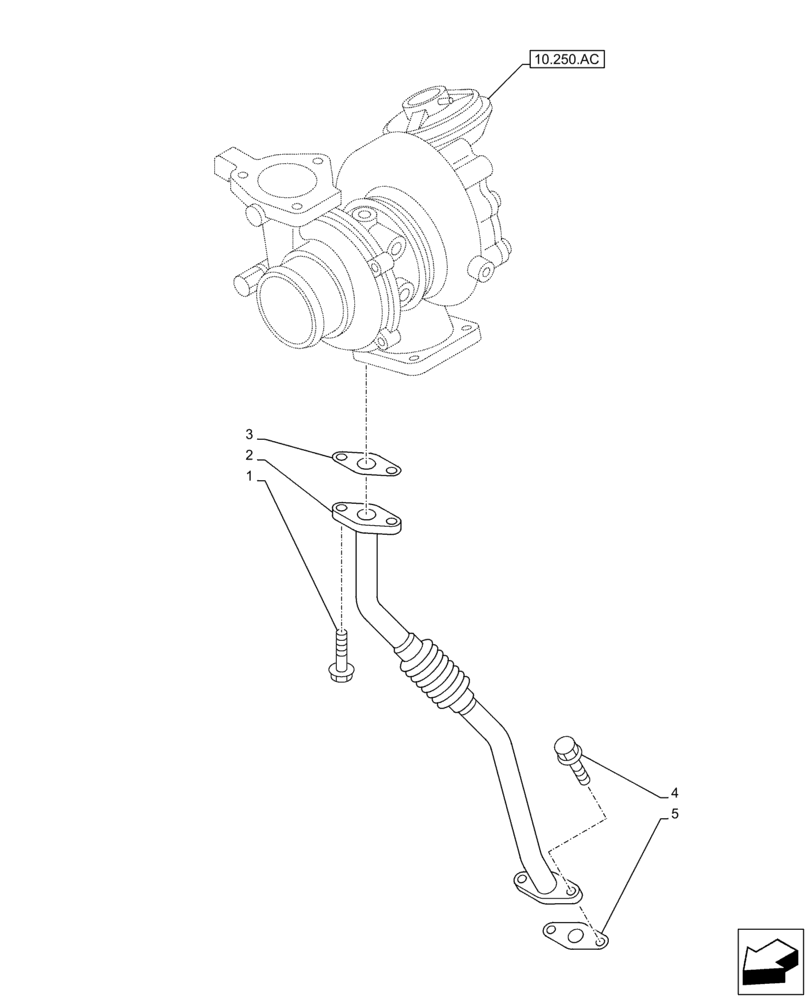 Схема запчастей Case AR-4JJ1XASS01-02 - (10.250.AE[02]) - TURBOCHARGER, RETURN, LINE (10) - ENGINE