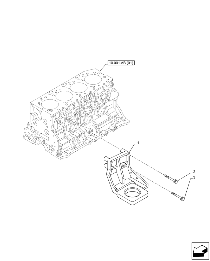 Схема запчастей Case AR-4JJ1XASS01-02 - (10.001.AK[01]) - ENGINE, SUPPORT (10) - ENGINE