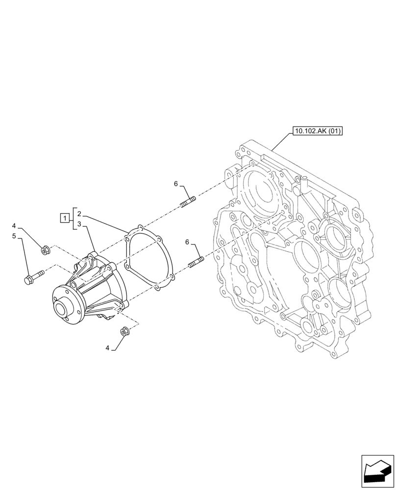 Схема запчастей Case AR-4JJ1XASS01-02 - (10.400.BB[01]) - WATER PUMP (10) - ENGINE
