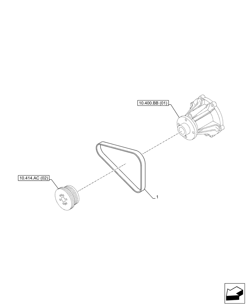 Схема запчастей Case AR-4JJ1XASS01-02 - (10.414.BE) - ENGINE, BELT (10) - ENGINE