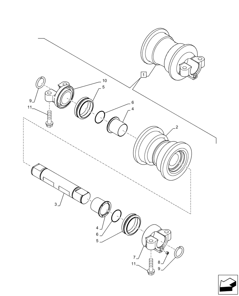 Схема запчастей Case CX130D - (48.138.AB[02]) - TRACK ROLLER, COMPONENTS (48) - TRACKS & TRACK SUSPENSION