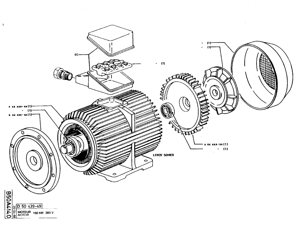 Схема запчастей Case 220B - (B50 A414.0) - MOTOR - 160 KW, 360 V (07) - HYDRAULIC SYSTEM