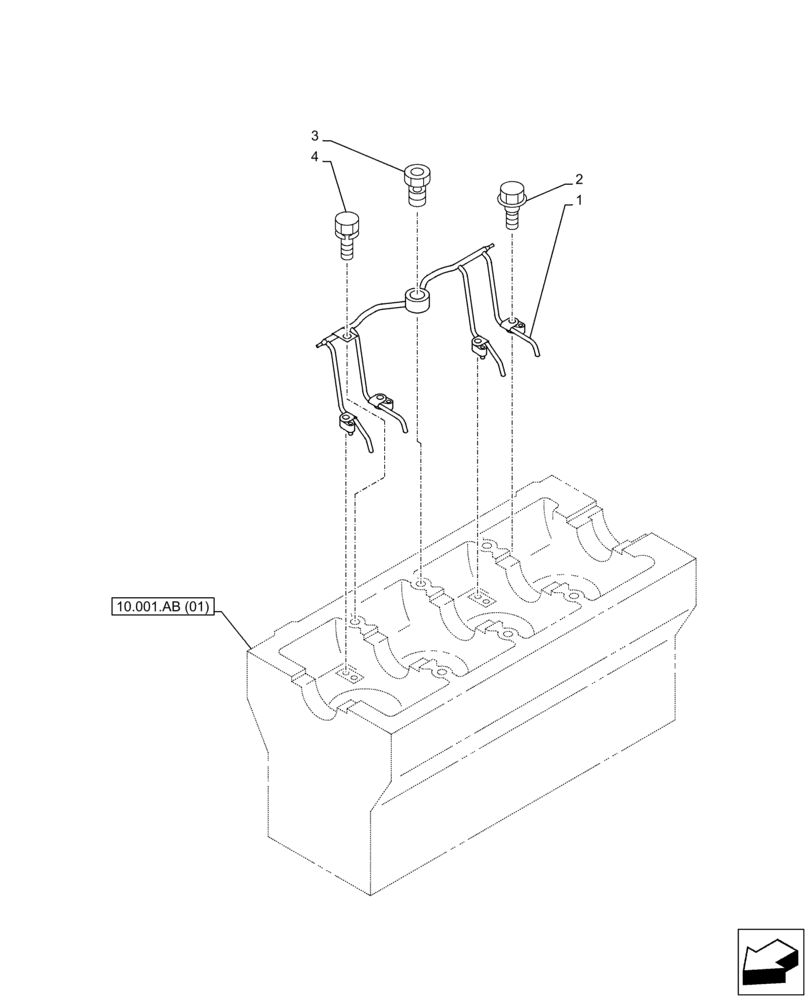 Схема запчастей Case AR-4JJ1XASS01-02 - (10.304.AR) - PISTON COOLING NOZZLE (10) - ENGINE