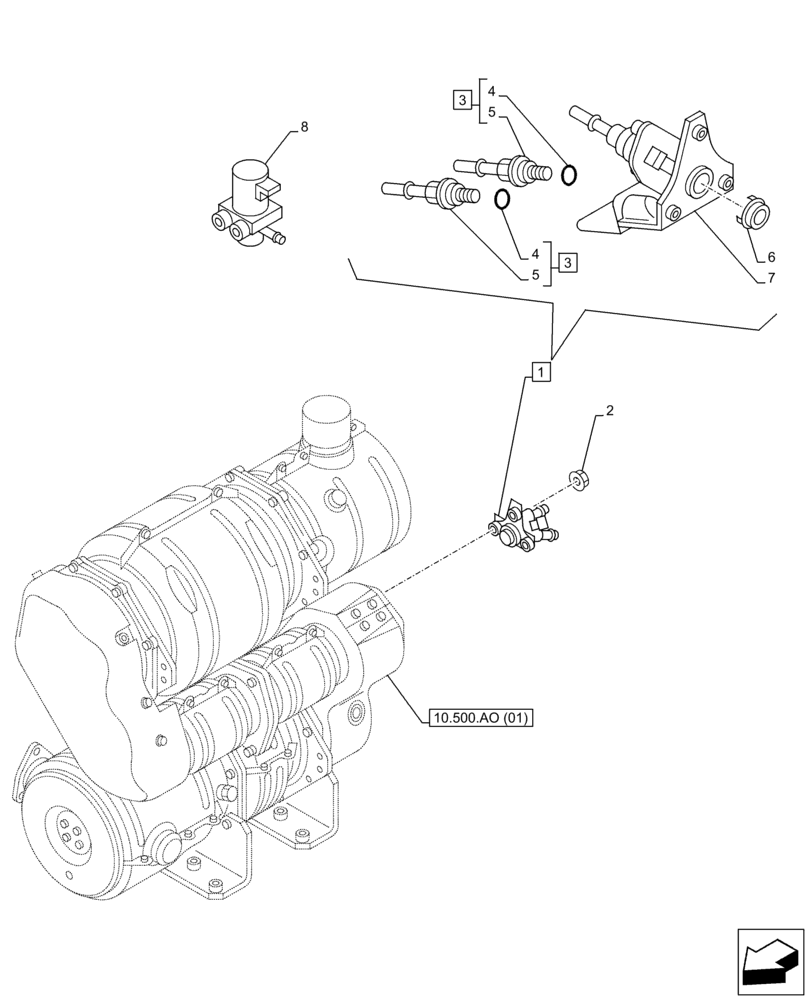 Схема запчастей Case AR-4JJ1XASS01-02 - (55.988.AM) - SELECTIVE CATALYTIC, REDUCTION, INJECTOR, EMISSIONS (55) - ELECTRICAL SYSTEMS