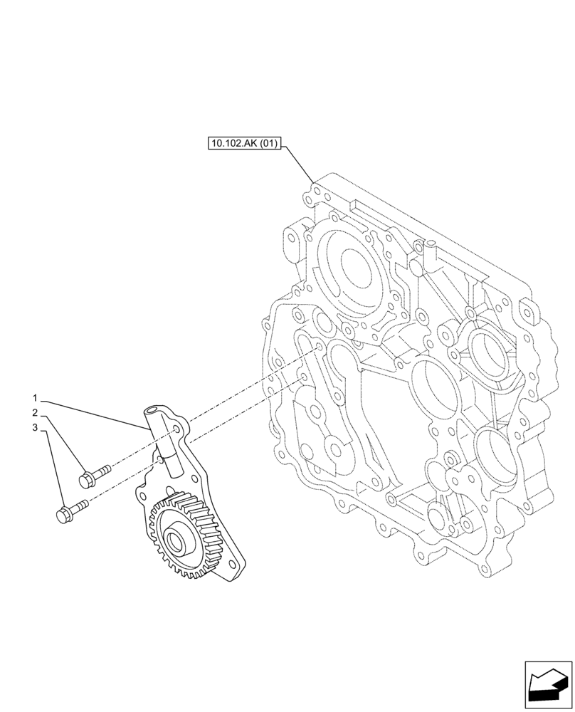 Схема запчастей Case AR-4JJ1XASS01-02 - (10.304.AC[01]) - ENGINE, OIL PUMP (10) - ENGINE