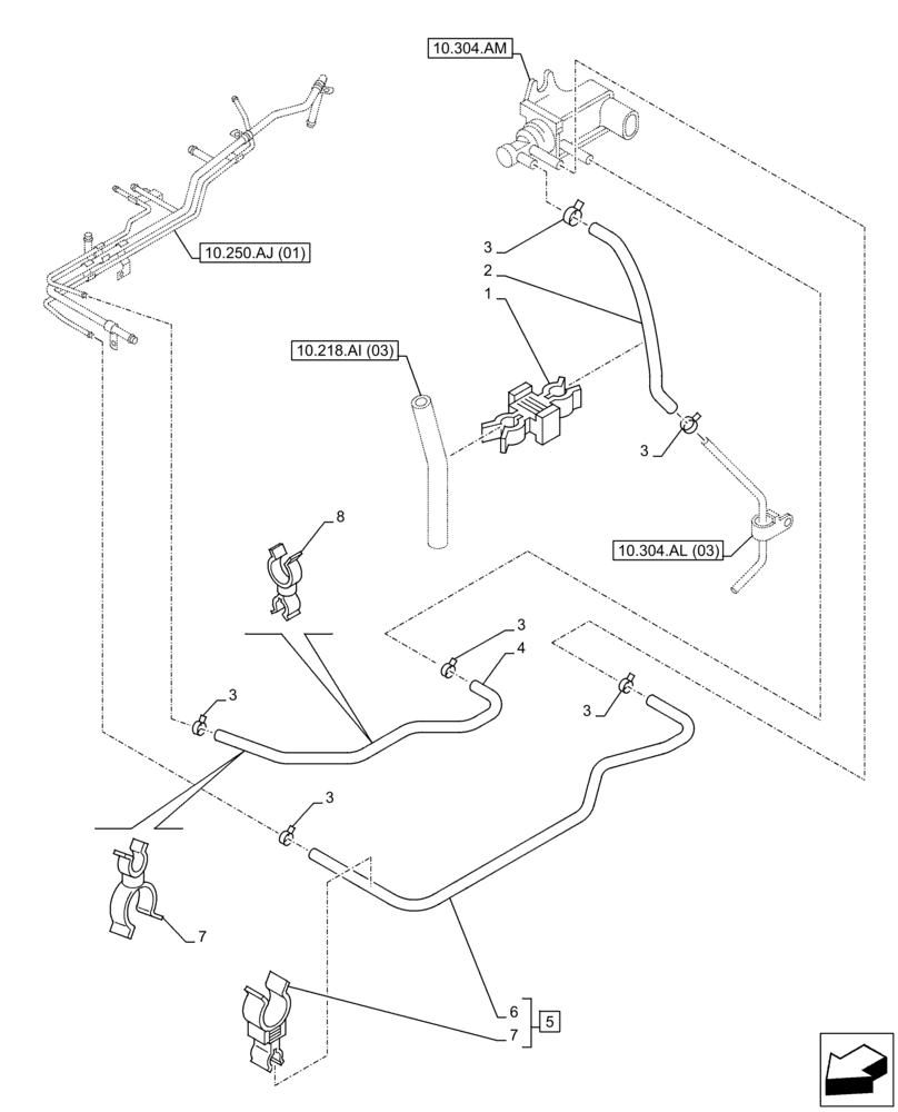 Схема запчастей Case AR-4JJ1XASS01-02 - (10.304.AL[04]) - ENGINE OIL PUMP, SUCTION PIPE (10) - ENGINE