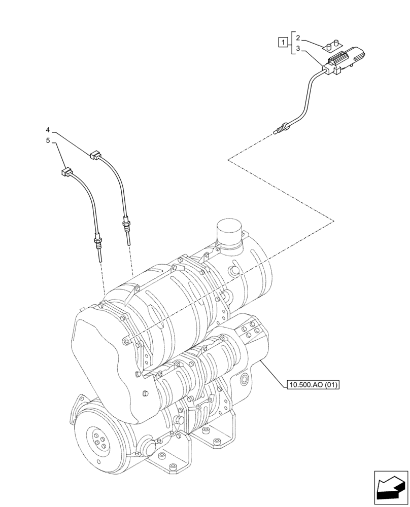 Схема запчастей Case AR-4JJ1XASS01-02 - (55.988.AB) - DEF/ADBLUE™, MUFFLER, SENSOR (55) - ELECTRICAL SYSTEMS