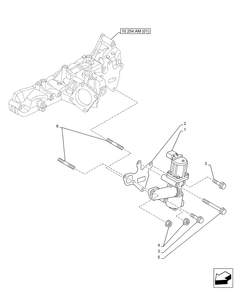 Схема запчастей Case AR-4JJ1XASS01-02 - (10.501.AA) - EXHAUST GAS RECIRCULATION (10) - ENGINE