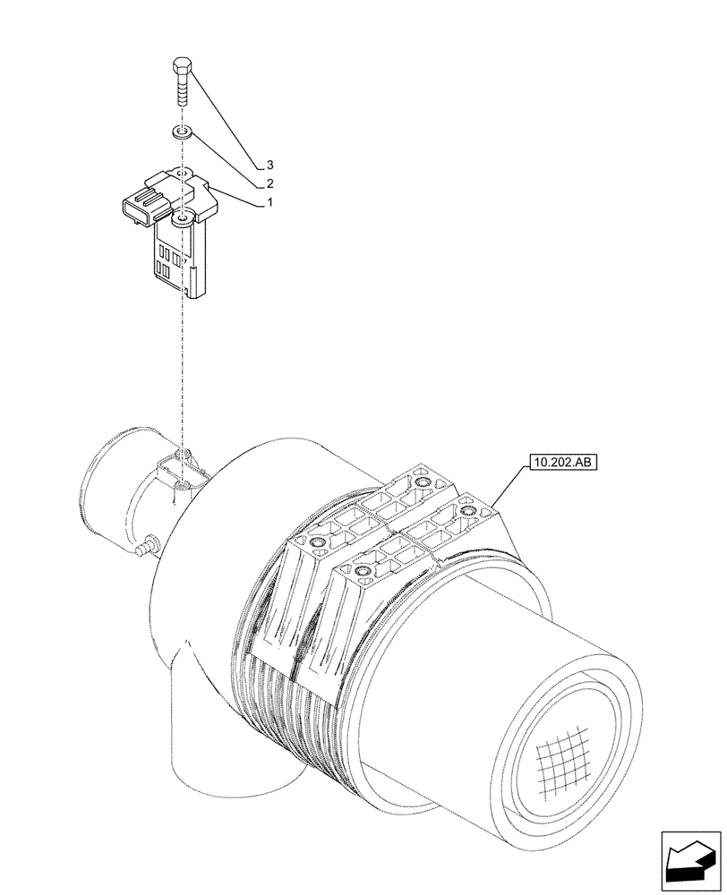 Схема запчастей Case AR-4JJ1XASS01-02 - (55.988.AA) - AIR CLEANER, SENSOR (55) - ELECTRICAL SYSTEMS