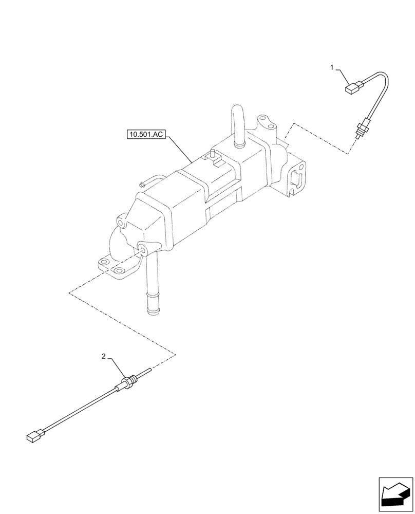 Схема запчастей Case AR-4JJ1XASS01-02 - (55.989.AA) - EXHAUST GAS RECIRCULATION, TEMPERATURE SENDER (55) - ELECTRICAL SYSTEMS