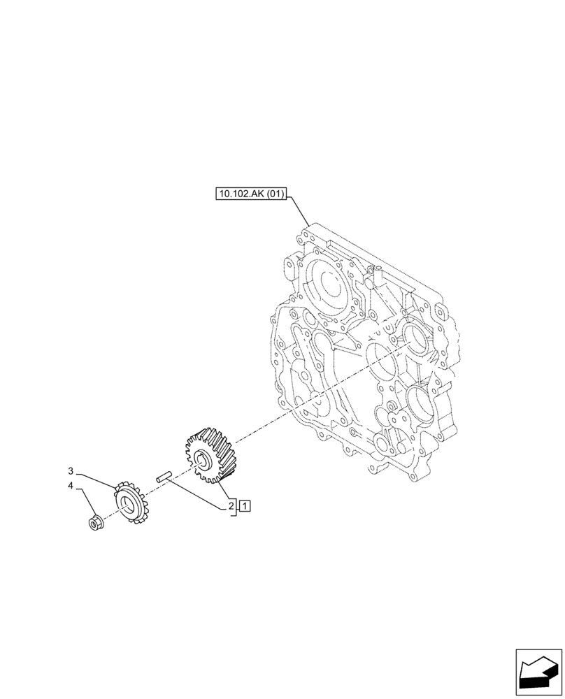 Схема запчастей Case AR-4JJ1XASS01-02 - (10.114.AB) - INJECTION PUMP DRIVE (10) - ENGINE