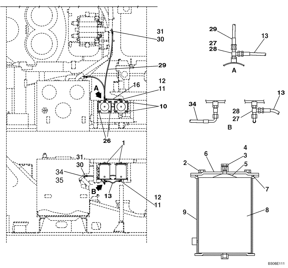 Схема запчастей Case CX800 - (08-06) - HYDRAULICS - BYPASS FILTER (08) - HYDRAULICS